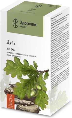 Дуб Кора 1,5г 20 шт. фильтр-пакет Здоровье Дуб Кора 1,5г 20 шт. фильтр-пакет Здоровье