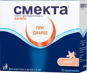 Смекта 3г (3,76г) 20 шт. порошок для приготовления суспензии для приема внутрь ванильный
