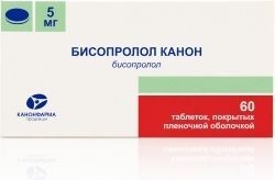 Бисопролол Канон 5мг 60 шт. таблетки покрытые пленочной оболочкой продакшн Зао