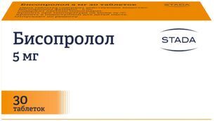 Бисопролол 5мг 30 шт. таблетки покрытые пленочной оболочкой