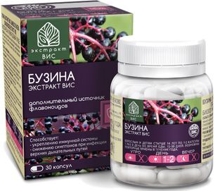 Бузина Экстракт Вис капсулы массой 0,45г 30 шт. Бузина Экстракт Вис капсулы массой 0,45г 30 шт.