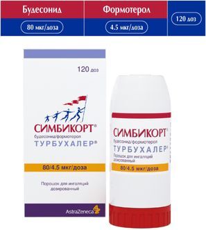 Симбикорт Турбухалер 80мкг/4,5мкг 120доз порошок для ингаляций дозированный Симбикорт Турбухалер 80мкг/4,5мкг 120доз порошок для ингаляций дозированный