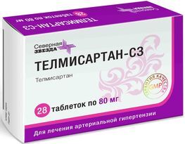 Телмисартан-сз 80мг 28 шт. таблетки Телмисартан-сз 80мг 28 шт. таблетки