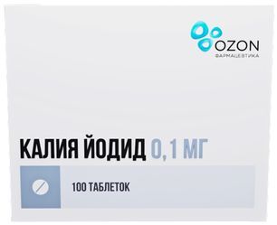 Калия Йодид 0,1мг 100 шт. таблетки Озон Калия Йодид 0,1мг 100 шт. таблетки Озон