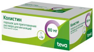 Колистин 80мг (1000000 ед) 28 шт. порошок для приготовления раствора для ингаляций Колистин 80мг (1000000 ед) 28 шт. порошок для приготовления раствора для ингаляций