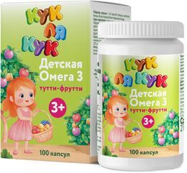 Детская Омега-3 Кук Ля Кук капсулы жевательные Тутти-Фрутти 100 шт. Мирролла Детская Омега-3 Кук Ля Кук капсулы жевательные Тутти-Фрутти 100 шт. Мирролла