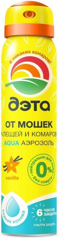 Дэта Аква аэрозоль от мошек/клещей/комаров 100мл Дэта Аква аэрозоль от мошек/клещей/комаров 100мл