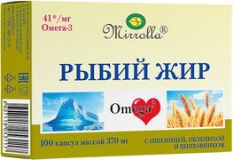 Мирролла Рыбий Жир капсулы Пшеница/Облепиха/Шиповник 100 шт. Мирролла Рыбий Жир капсулы Пшеница/Облепиха/Шиповник 100 шт.