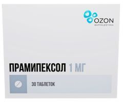 Прамипексол 1мг 30 шт. таблетки Прамипексол 1мг 30 шт. таблетки
