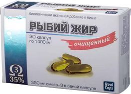 Рыбий Жир Реалкапс капсулы 1400мг Очищенный 30 шт. РеалКапс