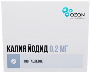 Калия Йодид 0,2мг 100 шт. таблетки Озон Калия Йодид 0,2мг 100 шт. таблетки Озон