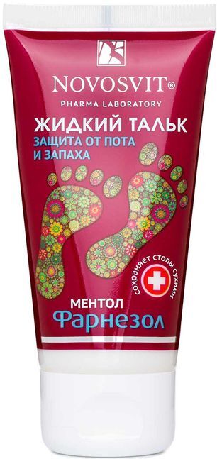 Новосвит Фут Терапи тальк жидкий от пота и запаха Антигрибковый Фарнезол и Ментол арт.7319 50мл