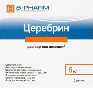 Церебрин 5мл 5 шт. раствор для инъекций Церебрин 5мл 5 шт. раствор для инъекций