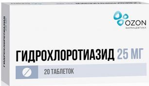 Гидрохлоротиазид 25мг 20 шт. таблетки Озон Гидрохлоротиазид 25мг 20 шт. таблетки Озон