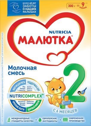 Нутриция Малютка 2 смесь молочная 6+ 300г Нутриция Малютка 2 смесь молочная 6+ 300г