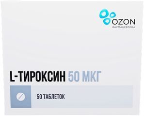 L-Тироксин 50мкг 50 шт. таблетки Озон L-Тироксин 50мкг 50 шт. таблетки Озон