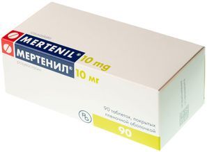 Мертенил 10мг 90 шт. таблетки покрытые пленочной оболочкой Мертенил 10мг 90 шт. таблетки покрытые пленочной оболочкой