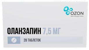 Оланзапин 7,5мг 28 шт. таблетки покрытые пленочной оболочкой Озон Оланзапин 7,5мг 28 шт. таблетки покрытые пленочной оболочкой Озон