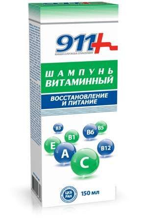 911 Витаминный шампунь Восстановление и питание 150мл Твинс Тэк