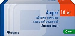 Аторис 10мг 90 шт. таблетки покрытые пленочной оболочкой Крка, д.д., Ново место Аторис 10мг 90 шт. таблетки покрытые пленочной оболочкой Крка, д.д., Ново место