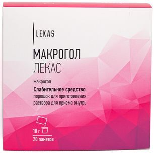 Макрогол Лекас 10г 20 шт. порошок для приготовления раствора для приема внутрь Макрогол Лекас 10г 20 шт. порошок для приготовления раствора для приема внутрь