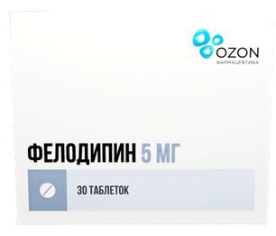 Фелодипин 5мг 30 шт. таблетки с пролонгированным высвобождением покрытые пленочной оболочкой Озон Фелодипин 5мг 30 шт. таблетки с пролонгированным высвобождением покрытые пленочной оболочкой Озон