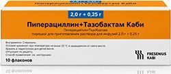 Пиперациллин+тазобактам каби 2г+0,25г 10 шт. порошок для приготовления раствора для инфузий
