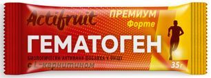 Актифрут Гематоген Форте Премиум с L-карнитином 35г Актифрут Гематоген Форте Премиум с L-карнитином 35г