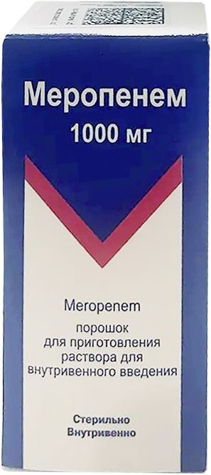 Меропенем 1000мг 1 шт. порошок для приготовления раствора для внутривенного введения /Фирма Евросервис Меропенем 1000мг 1 шт. порошок для приготовления раствора для внутривенного введения /Фирма Евросервис