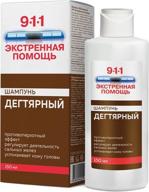911 Экстренная Помощь Дегтярный шампунь против себореи/псориаза/перхоти 150мл 911 Экстренная Помощь Дегтярный шампунь против себореи/псориаза/перхоти 150мл
