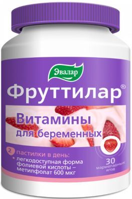 Фруттилар Витамины Для Беременных пастилки жевательные в форме мармеладных ягод 4г 30 шт.