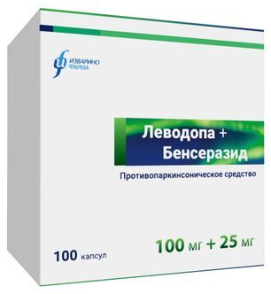 Леводопа+Бенсеразид 100мг+25мг 100 шт. капсулы Леводопа+Бенсеразид 100мг+25мг 100 шт. капсулы