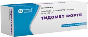 Тидомет Форте 250мг+25мг 100 шт. таблетки