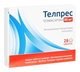 Телпрес 80мг 28 шт. таблетки Телпрес 80мг 28 шт. таблетки