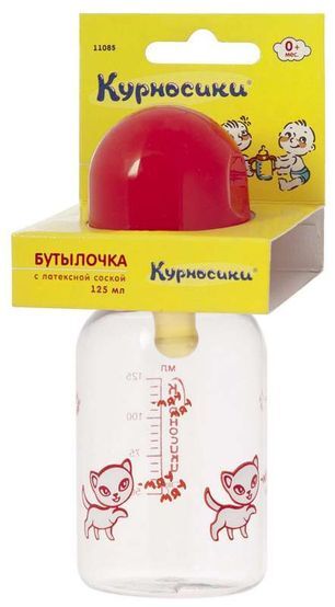 Курносики бутылочка с латексной соской молочной 11085 0+ 125мл Мир Детства