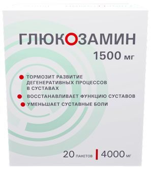 Глюкозамин 1500мг 20 шт. порошок для приготовления раствора для приема внутрь Озон Глюкозамин 1500мг 20 шт. порошок для приготовления раствора для приема внутрь Озон