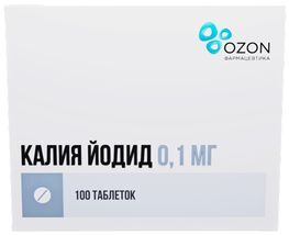 Калия Йодид 0,1мг 100 шт. таблетки Озон Калия Йодид 0,1мг 100 шт. таблетки Озон