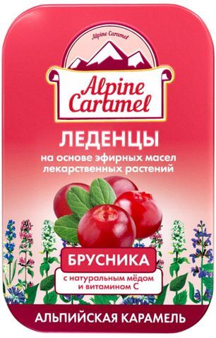 Альпийская Карамель леденцы детские Мёд/Витамин С/Брусника 53г Альпийская Карамель леденцы детские Мёд/Витамин С/Брусника 53г