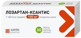 Лозартан-Ксантис 100мг 30 шт. таблетки покрытые пленочной оболочкой Лозартан-Ксантис 100мг 30 шт. таблетки покрытые пленочной оболочкой
