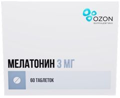 Мелатонин 3мг 60 шт. таблетки покрытые пленочной оболочкой