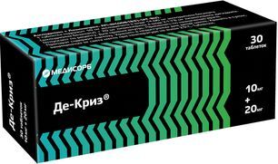 Де-криз 10мг+20мг 30 шт. таблетки Де-криз 10мг+20мг 30 шт. таблетки