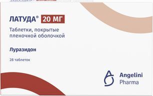 Латуда 20мг 28 шт. таблетки покрытые пленочной оболочкой .