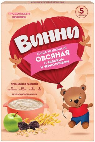 Винни каша молочная овсяная Яблоко Чернослив 200г