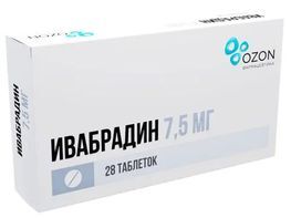 Ивабрадин 7,5мг 28 шт. таблетки покрытые пленочной оболочкой