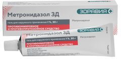 Метронидазол 1% 30г гель для наружного применения Метронидазол 1% 30г гель для наружного применения