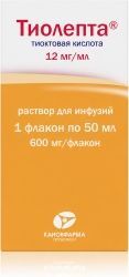 Тиолепта 12мг/мл 50мл 1 шт. раствор для инфузий Компания Деко Тиолепта 12мг/мл 50мл 1 шт. раствор для инфузий Компания Деко
