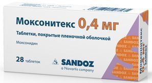 Моксонитекс 0,4мг 28 шт. таблетки Sandoz D.D. Моксонитекс 0,4мг 28 шт. таблетки Sandoz D.D.