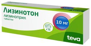 Лизинотон 10мг 28 шт. таблетки Actavis Group Лизинотон 10мг 28 шт. таблетки Actavis Group