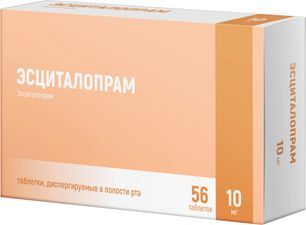 Эсциталопрам фармасинтез 10мг 56 шт. таблетки покрытые пленочной оболочкой Эсциталопрам фармасинтез 10мг 56 шт. таблетки покрытые пленочной оболочкой