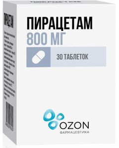 Пирацетам 800мг 30 шт. таблетки покрытые пленочной оболочкой Пирацетам 800мг 30 шт. таблетки покрытые пленочной оболочкой